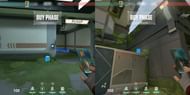 Chamber teleport locations on Valorant's Fracture, B-site (Image via Sportskeeda)